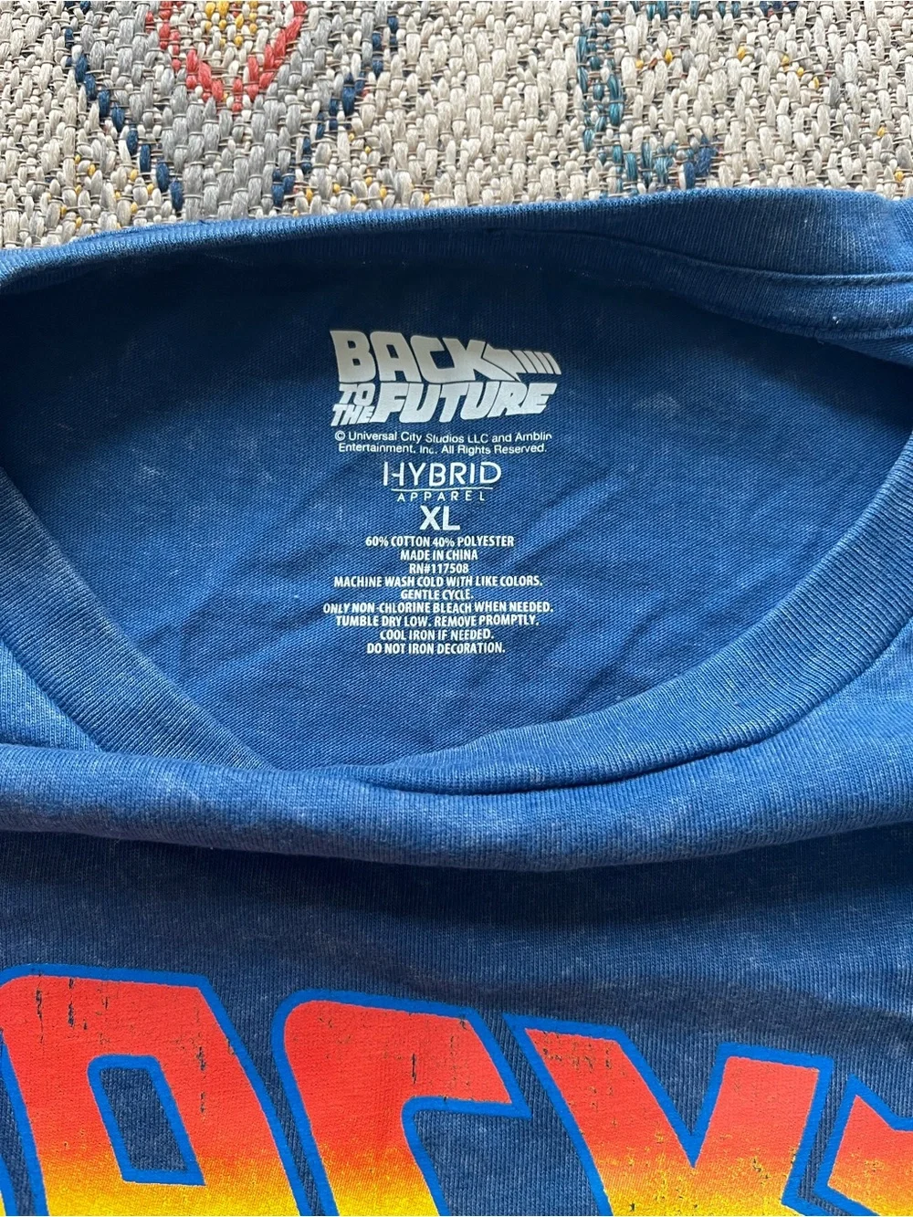 Hybrid Apparel Blue Back to the Future DeLorean Graphic Tee Size XL